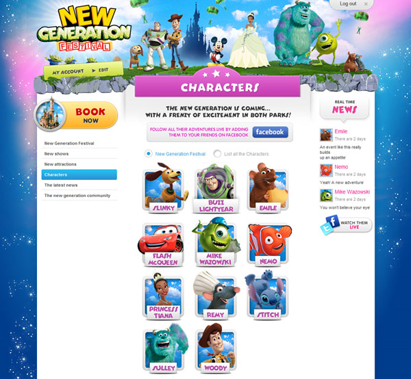 Disney New Generation Festival website