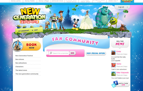 Disney New Generation Festival website