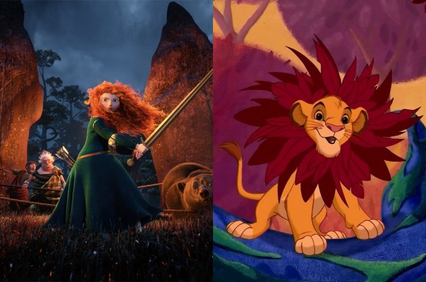 Stills from Brave, The Lion King (Pixar, Disney)