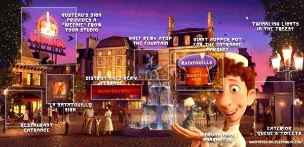 La Place de Rémy Ratatouille ride exterior concept visual Disneyland Paris (annotated)