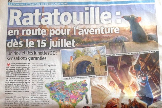 Ratatouille Disneyland Paris ride opening date