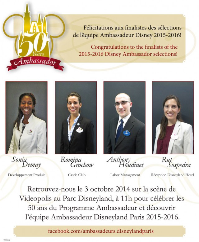 Disneyland Paris 2015-2016 Ambassador Team selection finalists