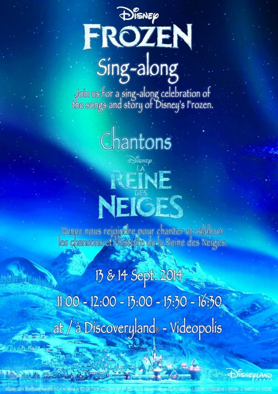 Videopolis hosts live Frozen Sing-Along trial for possible Chaparral Theater show at Disneyland Paris