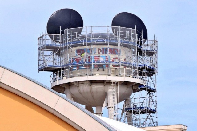 Earffel Tower getting new-look Walt Disney Studios logo design during refurbishment