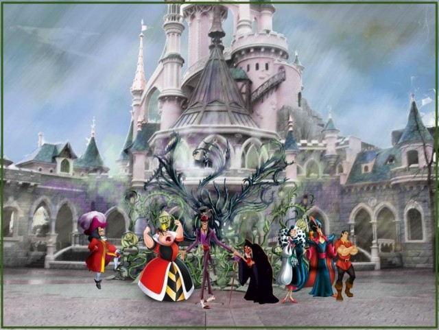 Maleficent's Court in Castle Courtyard for Disney's Halloween Festival at Disneyland Paris