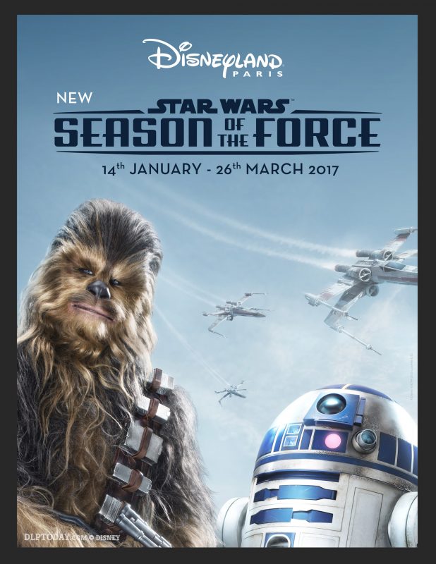 Disneyland Paris Season of the Force Star Wars key visual, featuring Chewbacca and R2D2