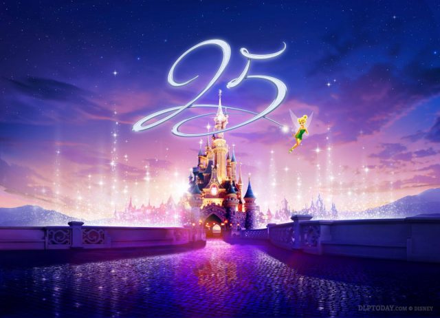 Disneyland Paris 25th Anniversary logo key visual artwork - Disney Stars on Parade, Disney Illuminations new shows, parade, nighttime spectacular