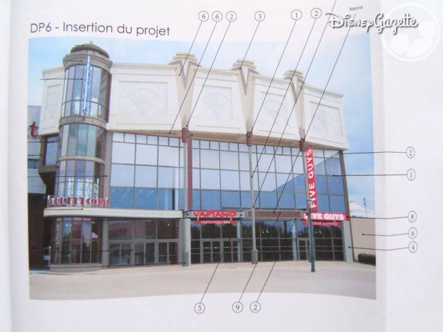 Vapiano, Five Guys restaurants plans concept art Disney Village Disneyland Paris