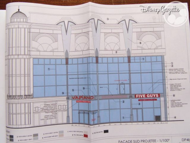 Vapiano, Five Guys restaurants plans concept art Disney Village Disneyland Paris