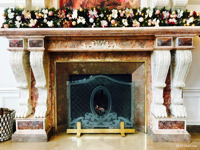 Disneyland Hotel Christmas Lobby Fireplace
