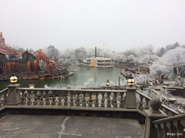 Frost and fog create extraordinary New Year scenes at Disneyland Paris