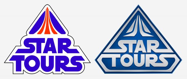 Star Tours: The Adventures Continue L'Aventure Continue Disneyland Paris logos