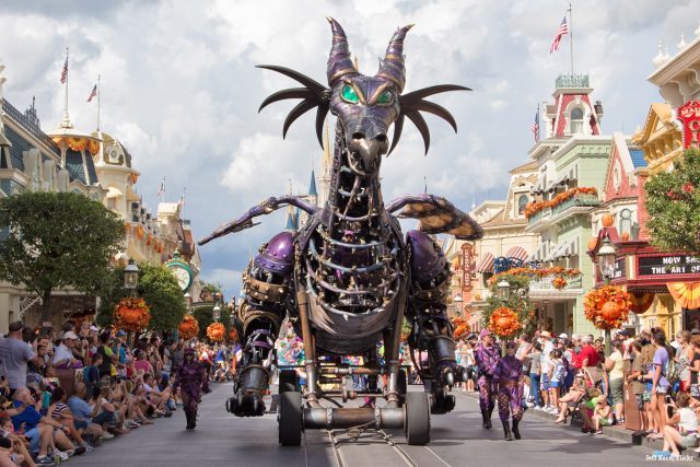 Fire-breathing Maleficent dragon Disney Stars on Parade float Disneyland Paris 25th Anniversary © Jeff Kern