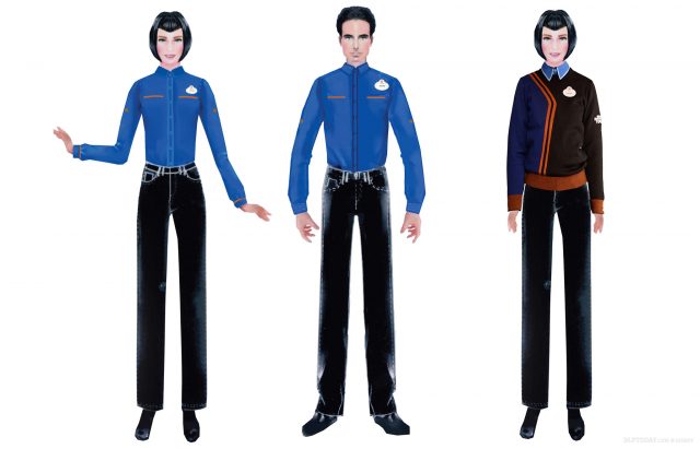 Discoveryland cast member costumes for Star Tours: The Adventures Continue and Star Wars Hyperspace Mountain at Disneyland Paris