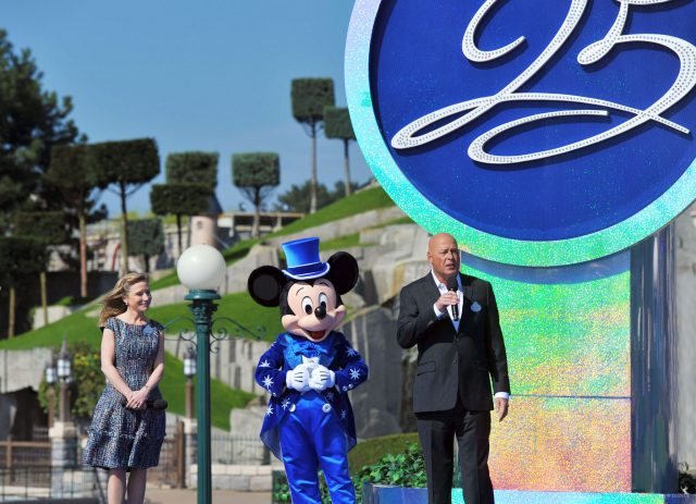 Catherine Powell and Bob Chapek at Disneyland Paris 25th Anniversary opening ceremony