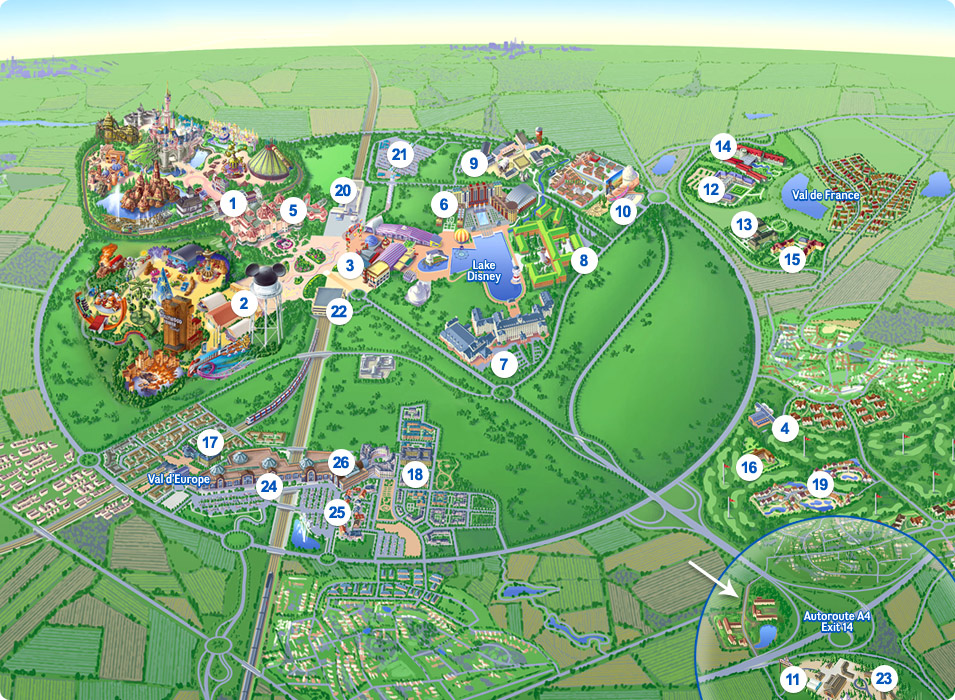 Map of Disneyland Paris — DLP Guide • Disneyland Paris Guidebook